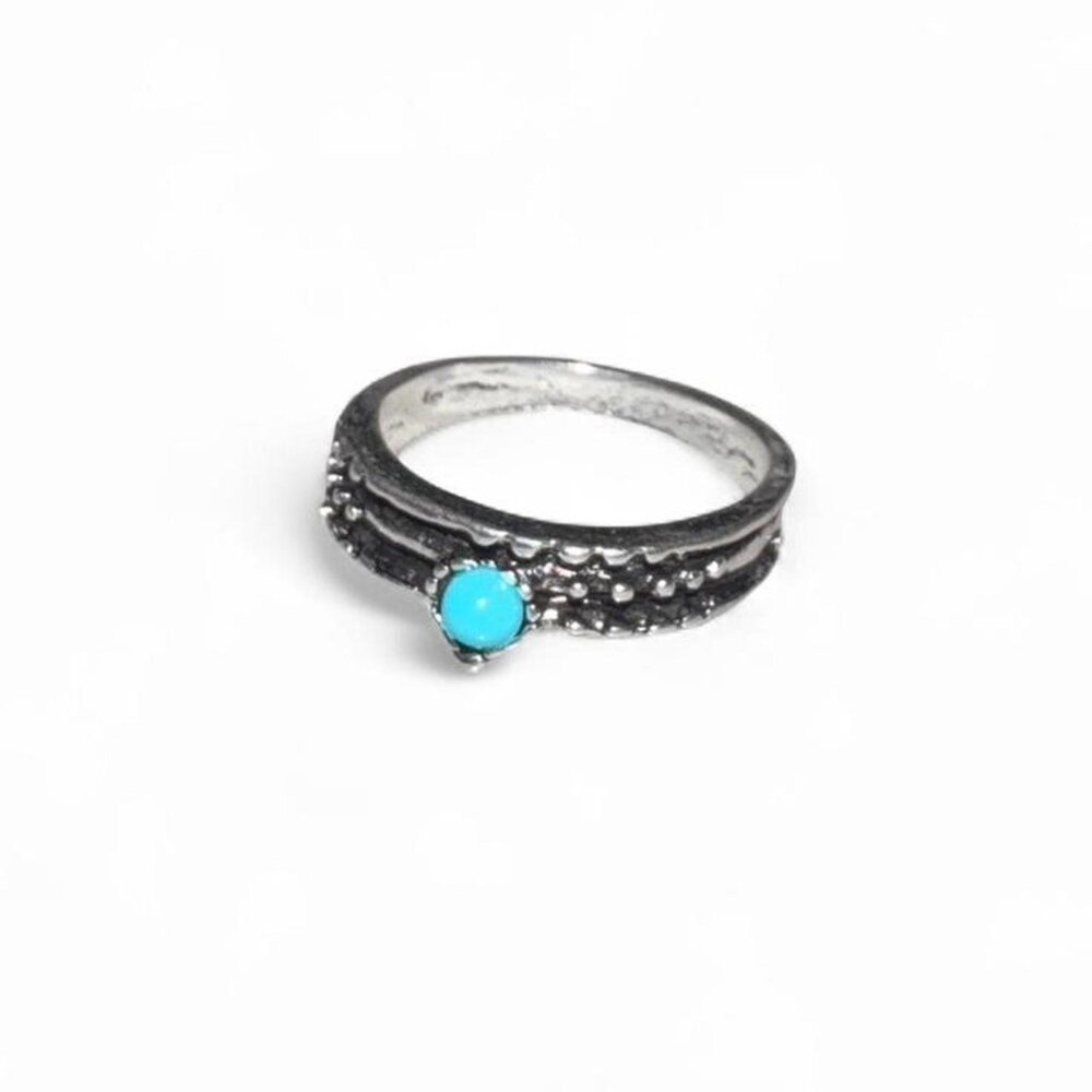 Silver faux turquoise ring #turquoisering #crystaljewellery #boho #hippie